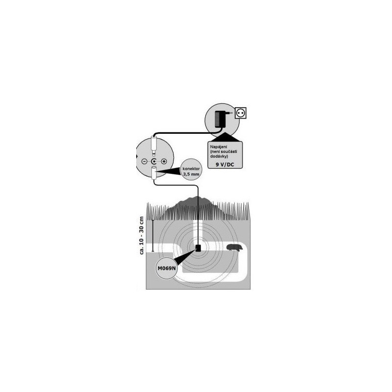 Knot and kemo mole repellent69-834, tint and scare 9V