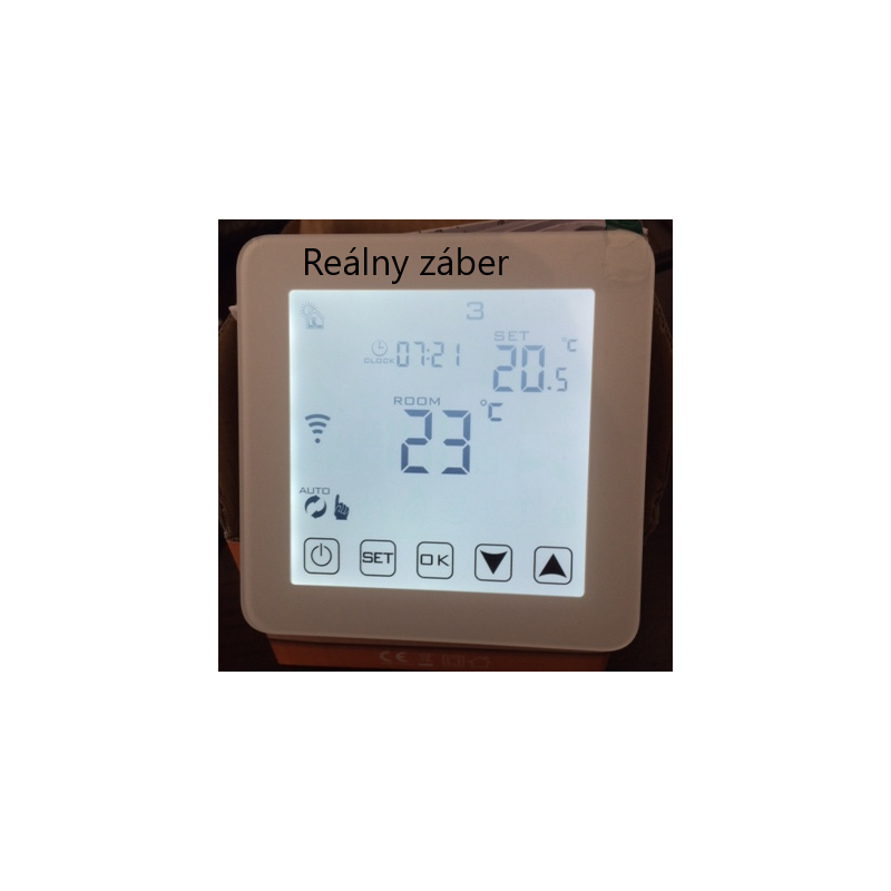 WiFi white wireless thermostat HY08-1604 for underfloor heating with external temperature number + WiFi