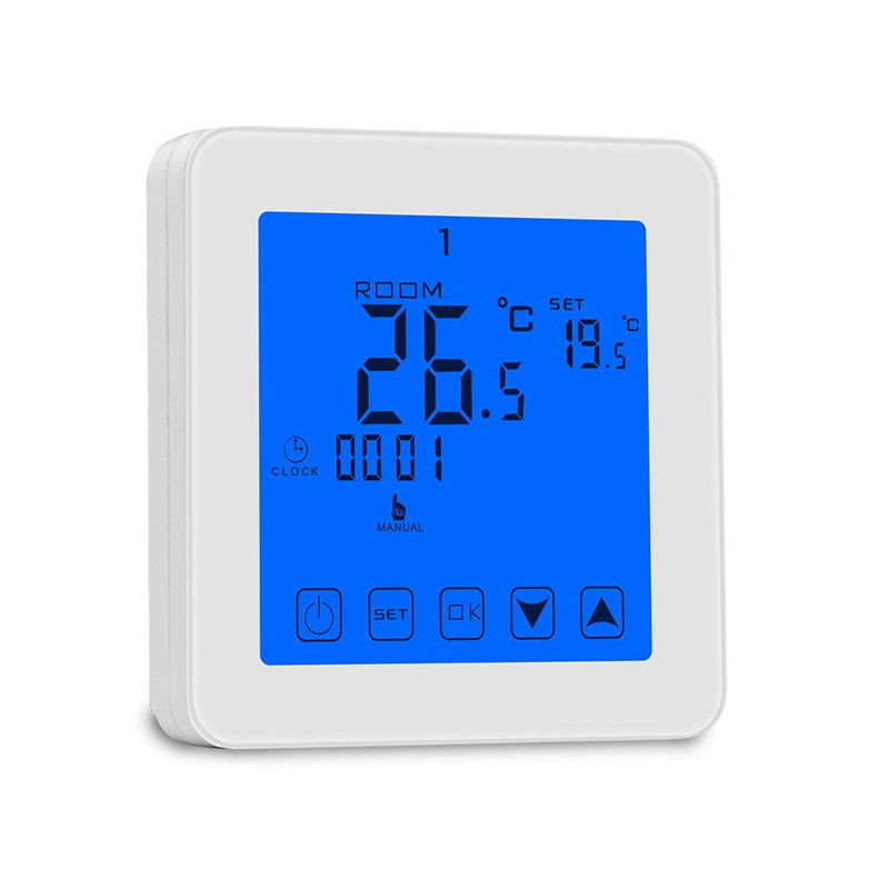 WiFi white wireless thermostat HY08-1604 for underfloor heating with external temperature number + WiFi