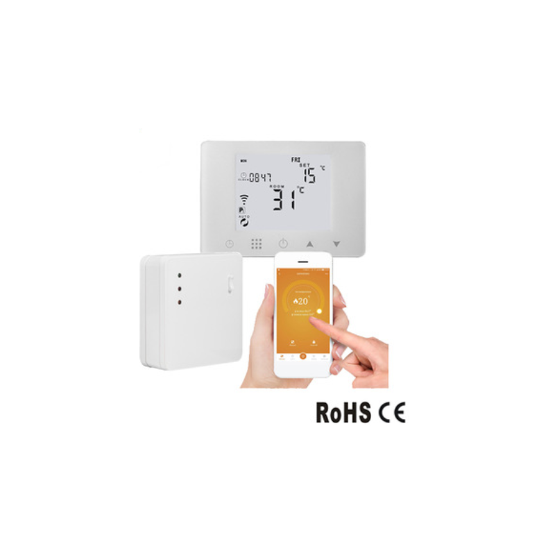 WiFi wireless room thermostat with separate boiler control unit – switching contact HY-09rf-1605