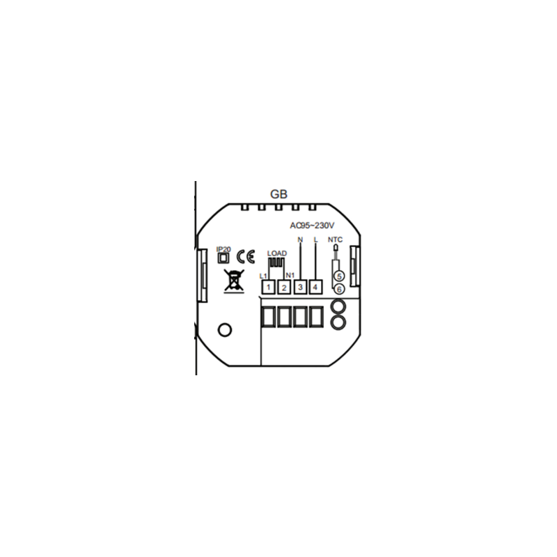 DIGITAL THERMOSTAT FOR UNDERFLOOR HEATING, INCLUDING FLOOR CONTROL 939-03H/19-230V + WIFI -VIP.