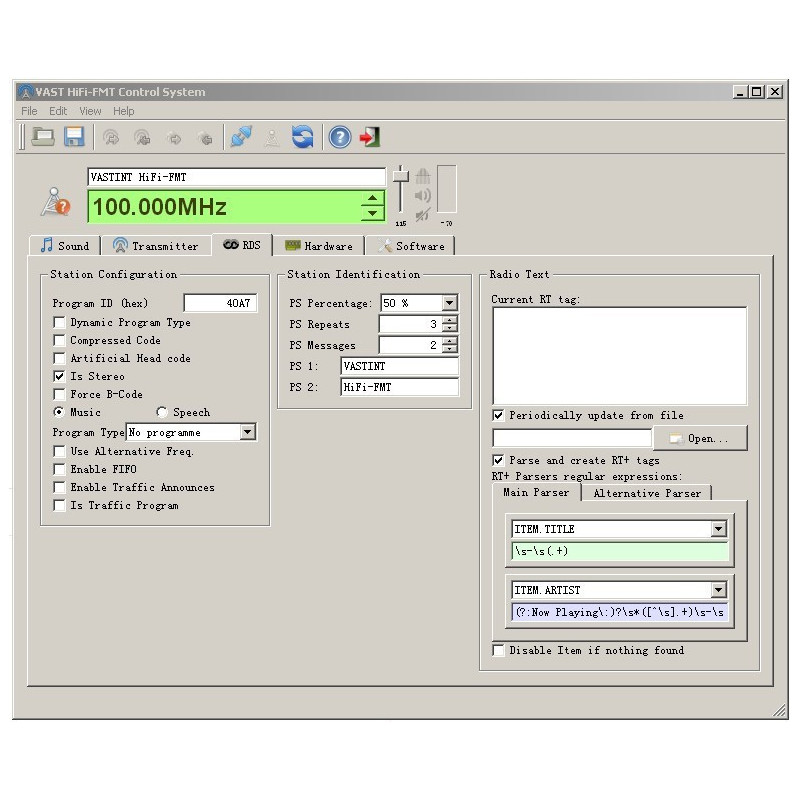 Low RDS encoded FM transmitter + PC USB audio audio