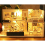 3D wooden micro LED dollhouse 1511, miniature furniture, dolls