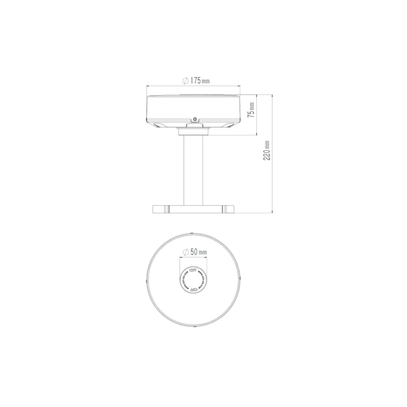 CM-11, Typ B, Hindernisfeuer geringer Intensität, mit Halter