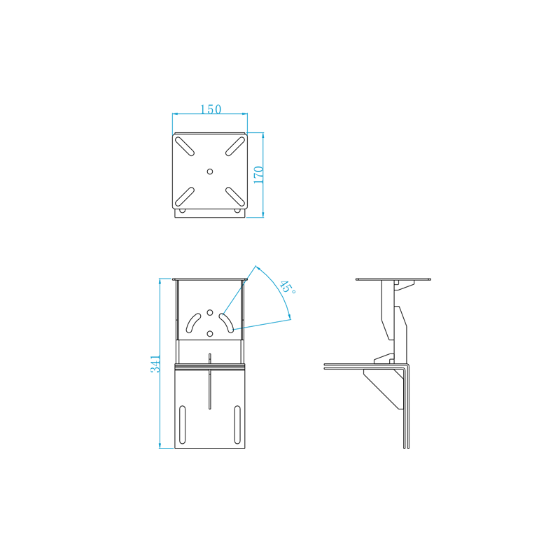 Mounting bracket type iron with horizontal angle