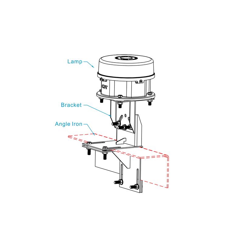 Mounting bracket type iron with horizontal angle