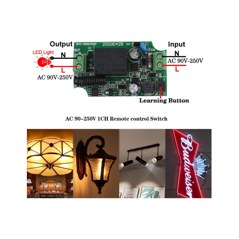 AC 220V 1CH 1627 Funkfernbedienung Schalter