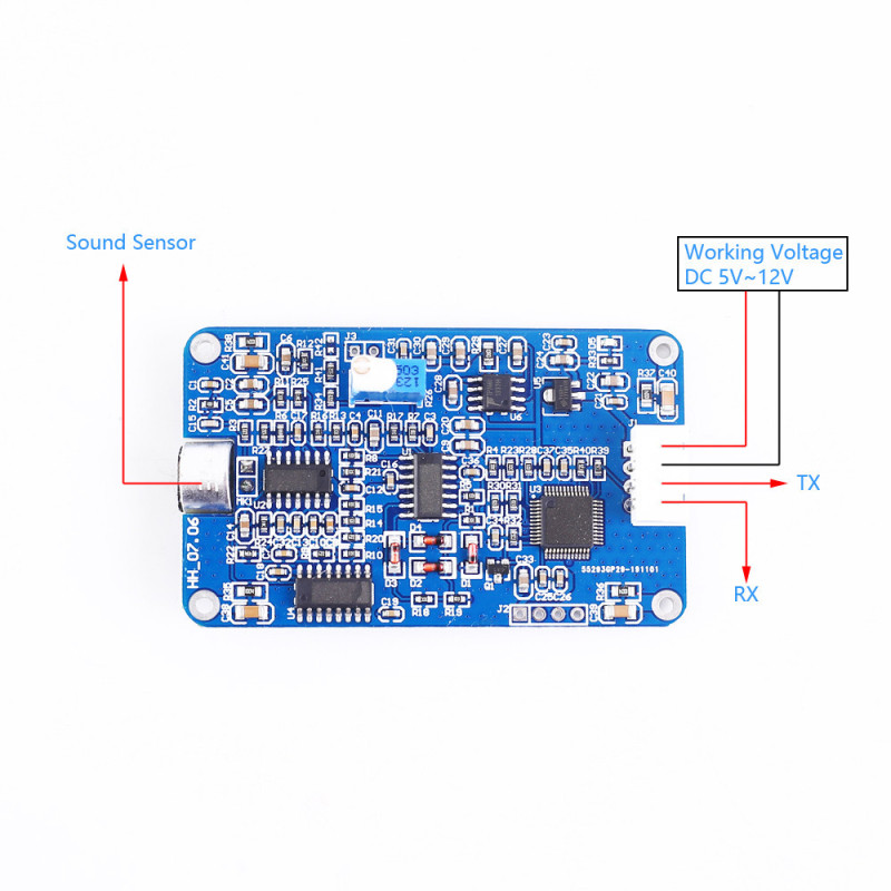 Arduino Schallsensormodul 30dB-130dB Lautstärkedetektor Geräuschüberwachung Geräuschdetektor 5V-12V TTL UART