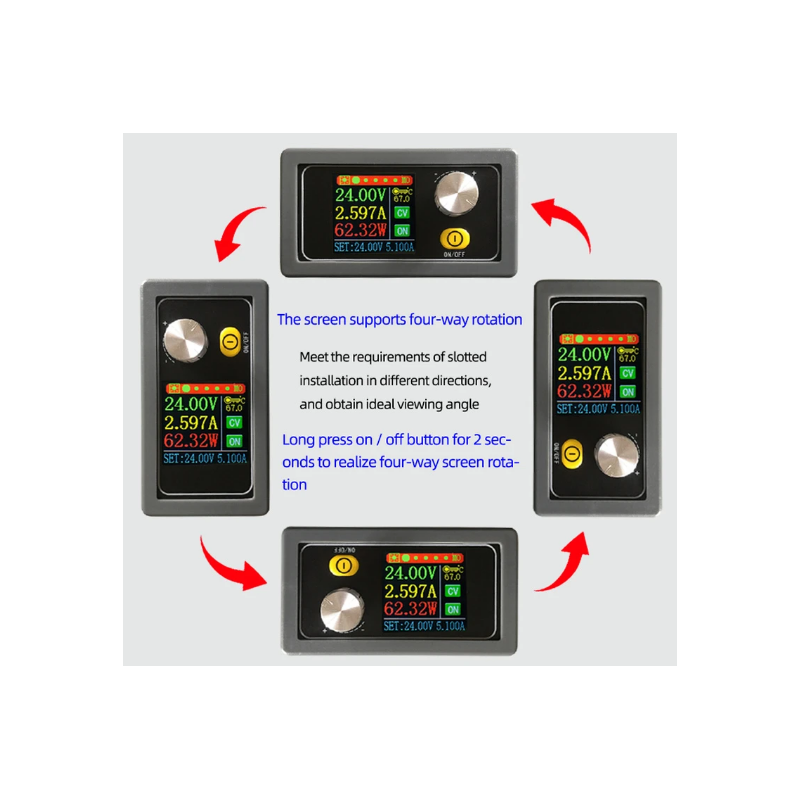 Adjustable Regulated Laboratory Source of 0.6-36V 5A DC-DC Buck Boost Converter