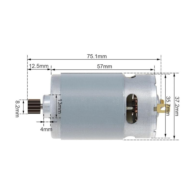 21V jednosmerný motor RS550 kov 8,2 mm 14zubový mikromotor 25000 ot./min