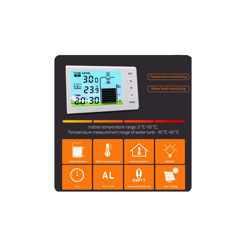 Snímač hladiny vody – Měření výšky hladiny kapalin +WiFi přenos pro LCD 087-solar.