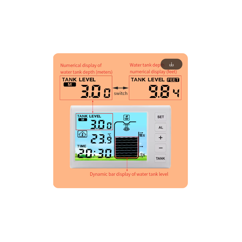 Snímač hladiny vody – Měření výšky hladiny kapalin +WiFi přenos pro LCD 087-solar.