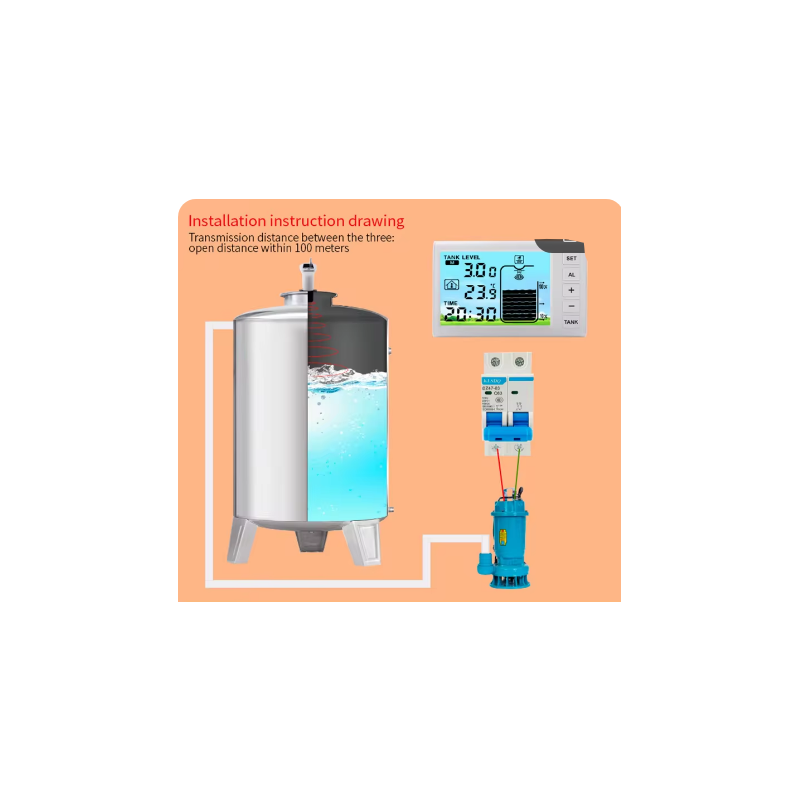 Water level sensor - Liquid level measurement + WiFi transmission for LCD 087-solar.