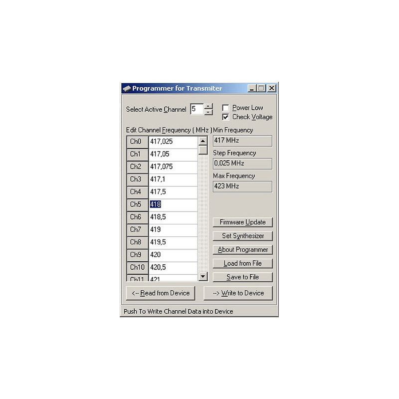 PROGRAMOVATEĽNÝ ODPOČÚVACÍ SYSTÉM UNIVERSÁL-002-809, PROGRAM VÝKON-KMITOČET 3 – 4.5 V